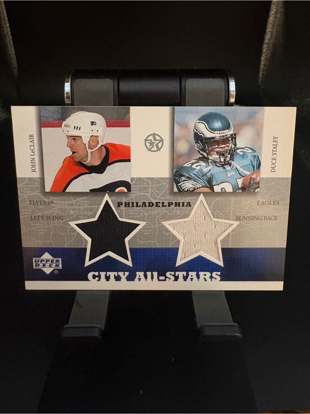 Upper Deck Philadelphia City All-Stars John LeClair/Duce Staley Dual Patch Card